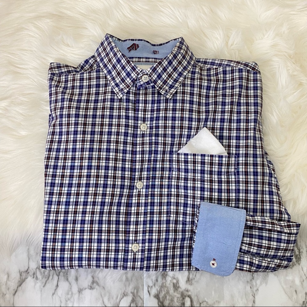 Johnston & Murphy | plaid button down M